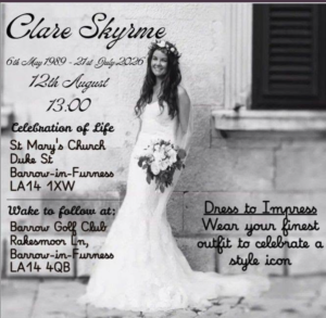 Clare Skyrme Death Obituary Barrow-in-Furness, England, family and friends remember beloved woman as celebration of life announced